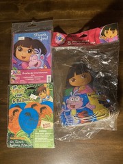 2012 Dora The Explorer Birthday Supplies: Hats, Diego Balloons, Thank You Cards