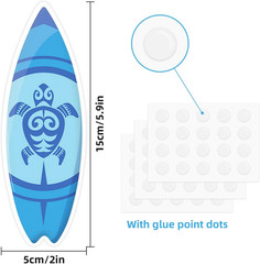 60 Pcs Surfboard Cutouts with Glue Points, Hawaii Summer Paper Cut Outs for Bull