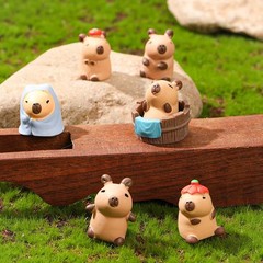 7 Pieces Mini Capybara Automobile interior Set – Bonsai Decor, Cake Toppers,