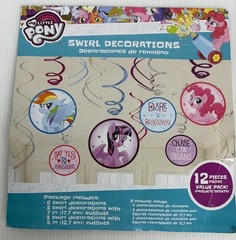 MY LITTLE PONY Party Scene Setter and Swirl Decor Bundle in Original Pkgs NEW
