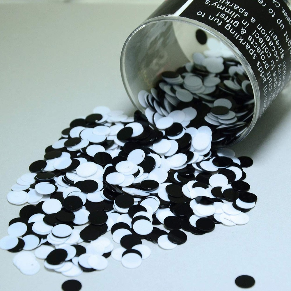 Black White Mix Circle Confetti Table Decor Retail Pack #8687 QS0 0.25 Inch