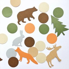 100PCS Woodland Confetti, Forest Animals Party Decor, Woodland Baby Shower, B