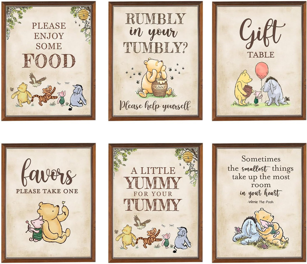 Winnie Bear Baby Shower Decorations, Table Sign/Gender Reveal/Birthday Party Tab