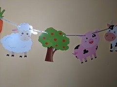 Barnyard Farm Animals Birthday Preschool Shower Party String Banner