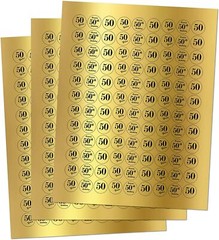 Gold Foil 50th Birthday Kisses Stickers (CANDY NOT INCLUDED)