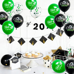 18 Pack Graduation Decorations 2026 Latex Balloons – 12 Inch Black Green Congrat