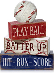 4 Pcs Baseball Decorations Sports Wooden Sign Baseball Centerpieces for Tables T