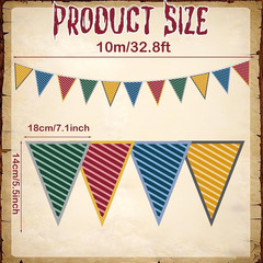 32 Ft Wizard Party Decorations Magical Triangle Flags Wizard Banners Magic Fabri