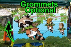 Flying Racoons Animal Theme Face Cutout, 42×72″ Photo Stand-in, Party Photo Prop