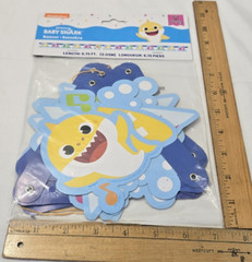 BABY SHARK Happy Birthday Banner 6.75 ft- + 3 hanging Decorations- LOT – NEW
