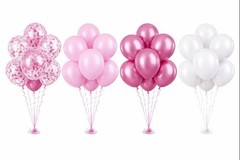 Dream Decor Pink Balloon Set – 50 Pack Assorted Light Pink, Pink Confetti, Ho…