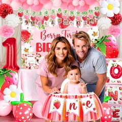 Berry First Birthday Decorations Set – Strawberry 1st Birthday Decorations Gi…