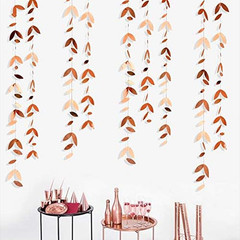 Pinkblume Rose Gold Party Decorations Leaf Garland Hanging Paper Rose Gold Leave
