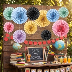 18 Pcs Graduation Hanging Paper Fans Composition Notebook Classroom Decoratio…