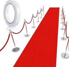 Preboun 3.9 x 60 ft Carpet Runner for Party Felt 7″ x 4’2″ (Runner), Red