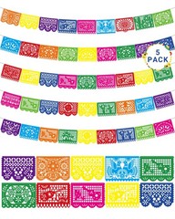 90 FT Fiesta Party Decorations, 5 Pack Cinco De Mayo Banner, Large Plastic Pa…