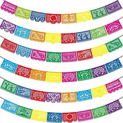 Vibrant 6PCS Papel Picado Party Banners for Dia de Los Muertos and Cinco de Mayo