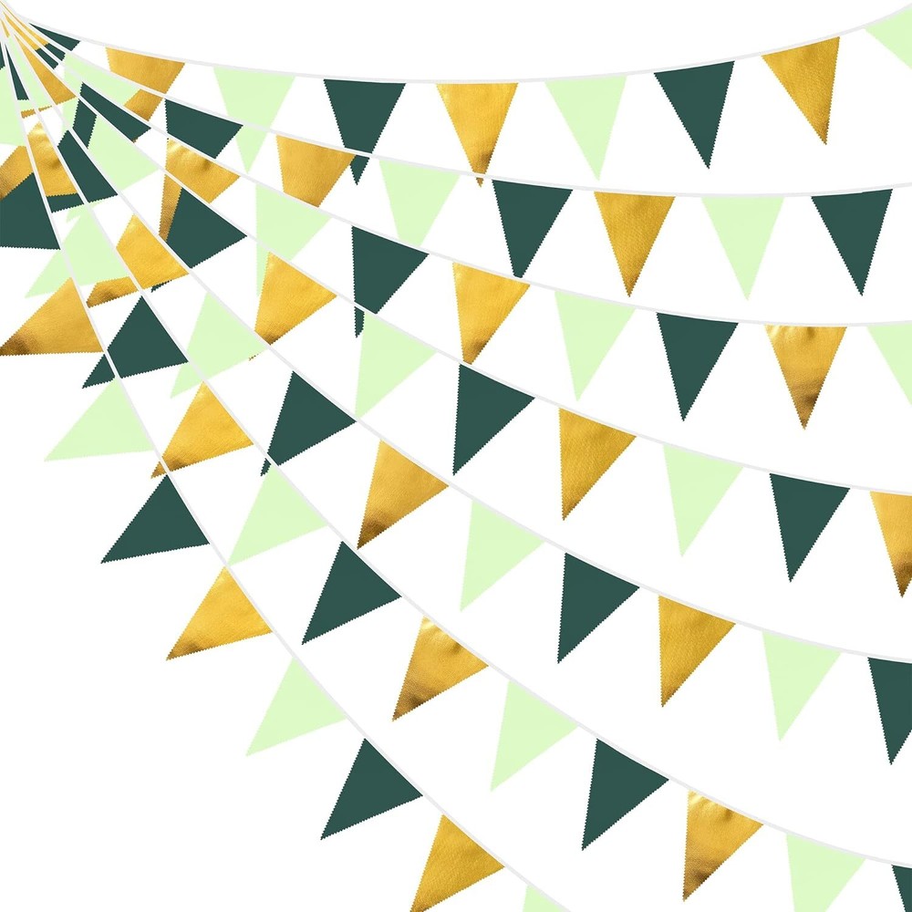 32Ft Dark Green and Gold Decorations Olive