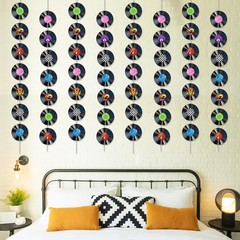 12 PCS Vinyl Records Banners 50’s Party Decorations Music Record Hanging Swirl 1