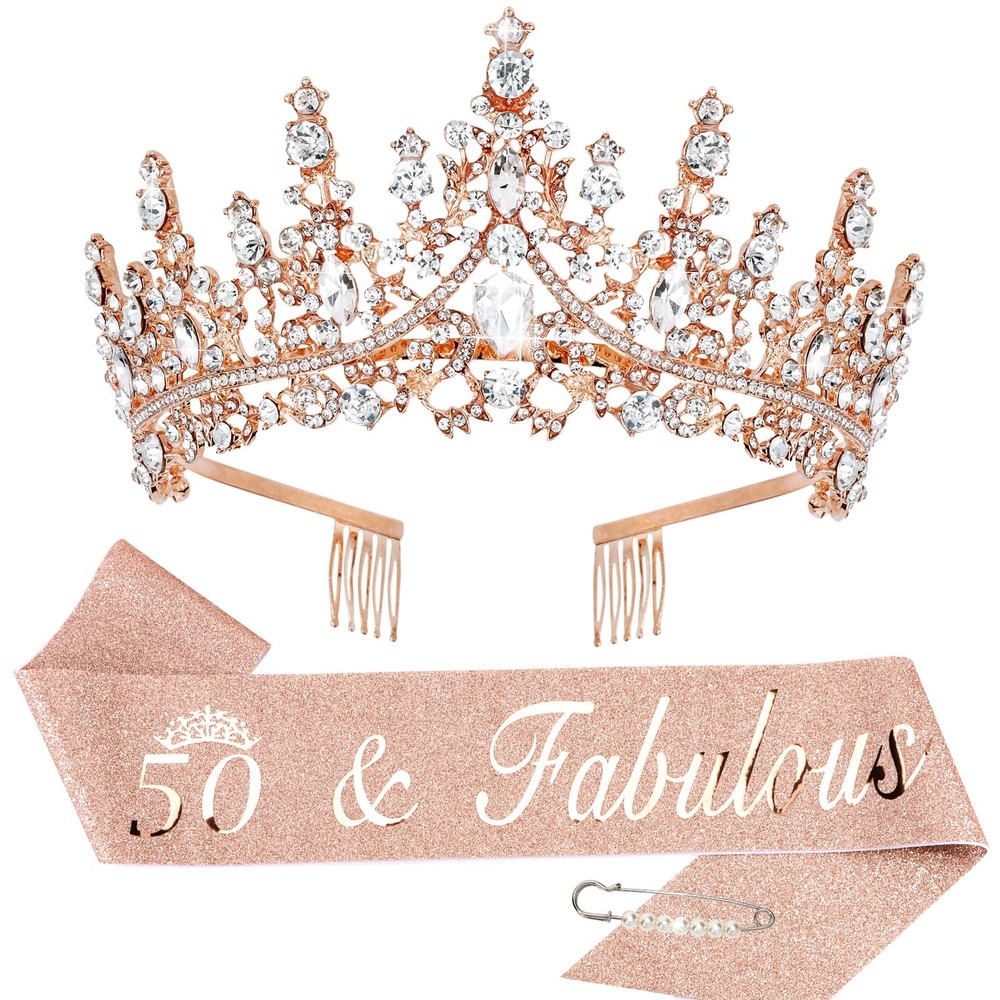 TOBATOBA 50th Birthday Decorations – Rose Gold 1 Count (Pack of 3),
