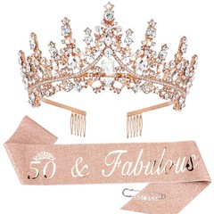 TOBATOBA 50th Birthday Decorations – Rose Gold 1 Count (Pack of 3),