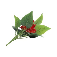 Artificial for Red Hot Poker Plant with Green Leaves for Table Centerpiece