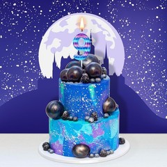 Video Game Birthday Candles Piñata Gaming purple, pink, light blue, deep blue