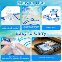 2 Pack Inflatable Pool Floats Adult Adjustable Heavy Duty Floating Lounge Cha…