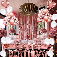Globos Cortina Decoraciones De Fiestas Para Cumpleanos Rose Gold Para Mujer Nina