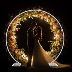 Metal Round Balloon Arch Backdrop Stand for Party Wedding Baby Shower Heavy Duty