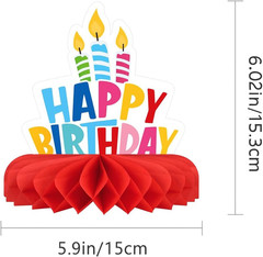 Birthday Party 9 Piece Decorations Set with Honeycomb Centerpiece, Colorful Tabl