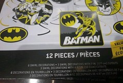 Batman Birthday Party Decorations Danglers Classic DC Comics Logo Pack of 12 NEW