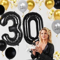 30th Birthday Decorations for Him, 40 inch 30 Balloon Numbers, 18 pcs 12 inch…