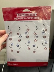 Creative Converting Patriotic Stars Dizzy Danglers, Multicolor 5ct. New!!!