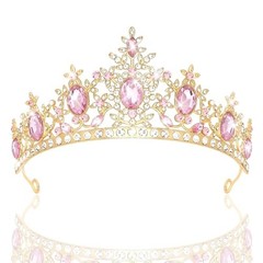 Birthday Headband for Women，Queen Crown Happy Party Decorations One Size Pink
