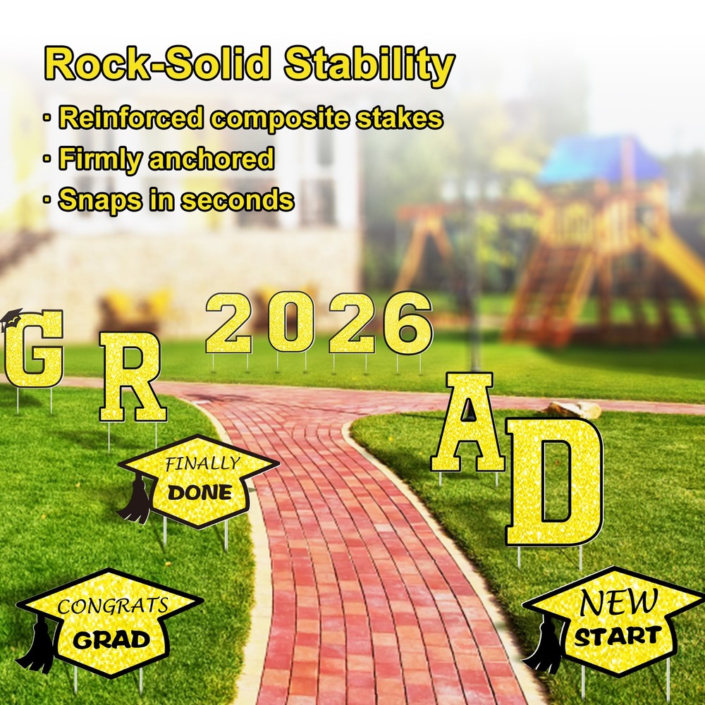 Graduation Decorations 2026 Yard Signs 11Pcs Class of 2026 Grad Party Supplies