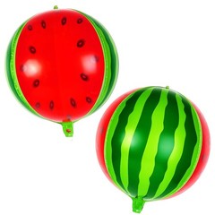 Watermelon round Balloons, 6 Pcs Watermelon Foil Balloons, Large Sweet Fruit Myl