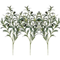 Winlyn 3 Pcs 23.6″ Tall Artificial Olive Branches with 261 x 11″, Green