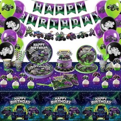 Monster Truck Birthday Decorations, Monster Truck Party Supplies Serves 16 Guest