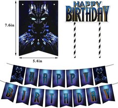 52pcs Black Panther Birthday Party Supplies Home Decoration Kids Ballons Banner