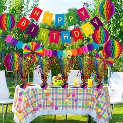 6 Pack Metallic Colorful Table Centerpiece Party Decoration Rainbow Theme Foi…