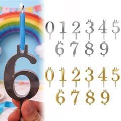 Reusable Metal Number Cake Candle Holder Set for Birthday Cakes Golden 10cm