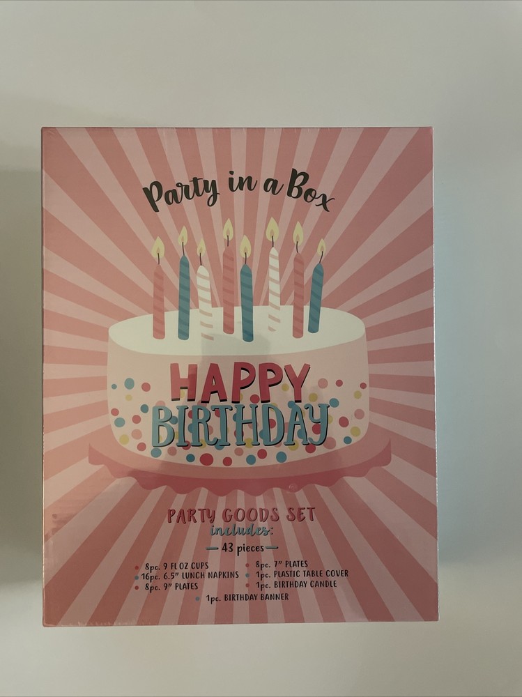 Party In A Box 43 PIECES Happy Birthday Set Includes NEW