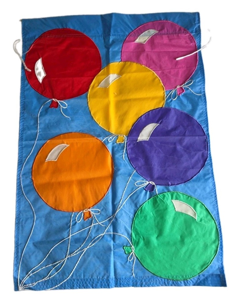 Yard Flag 40″ X 28″ Balloon Birthday Party Celebrate Multi Blue Background