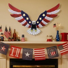 Rust-Proof American Flag Eagle Decor, 23.6″ x 15.7″