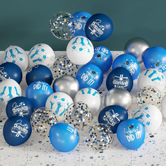 2026 Graduation Party Decorations, 70Pcs Grad Balloons Blue and White Graduation