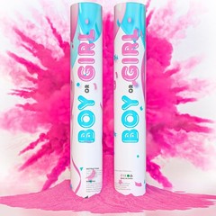Biodegradable Gender Reveal Powder Cannon Poppers – 2 Pink Pack for Baby Showers