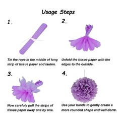 Pink Tissue Pom Poms Decorations 10 inch and 12 inch,12 Piece Set for Bachelo…