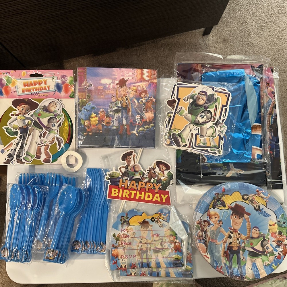 Toy Story Party Decoration Tableware Supplies Set Napkin Plates Cake topper