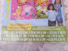 New 6ft x 5ft Shopkins Birthday Party Scene Backdrop Mural Wall Decorating Kit